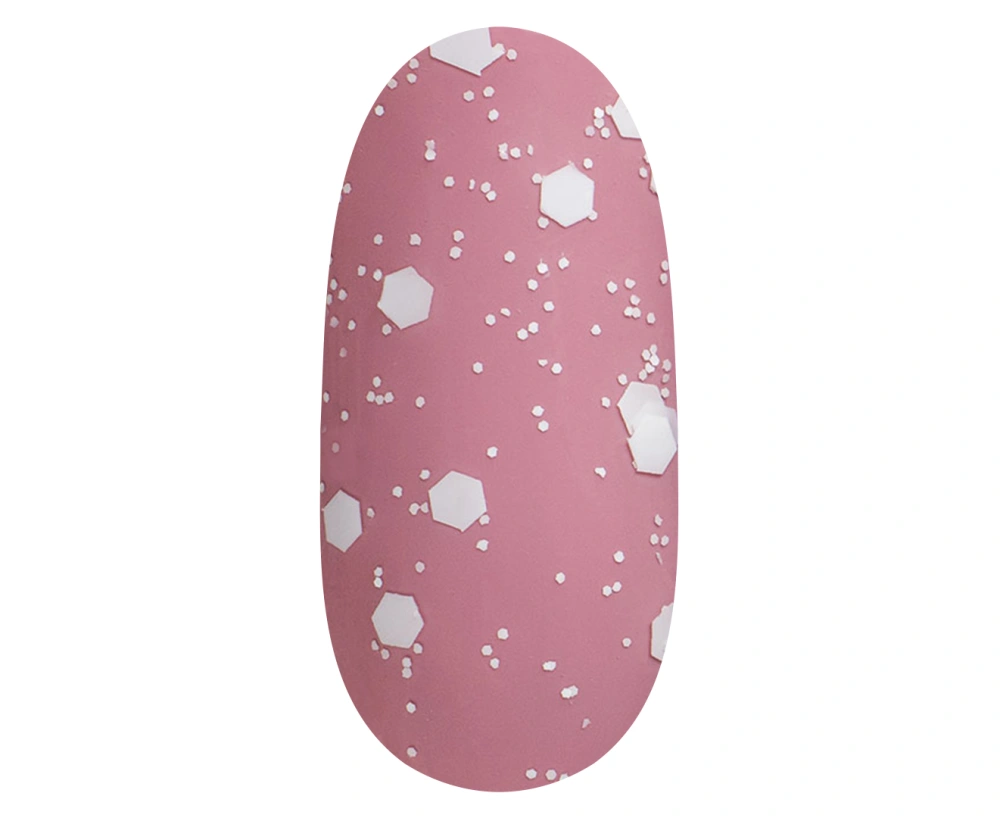 Quick Dot Matte Top – a matte top coat without a tacky layer.
Popular manicure trend — a finish with design particles that will create a modern result...