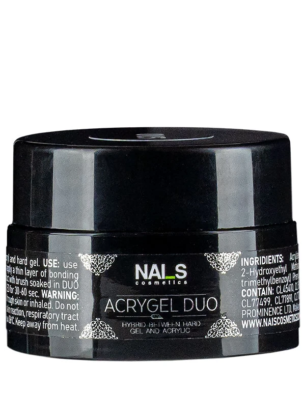 What is DUO GEL Acrygel and what problems does it solve?Combines the easy application of acrygel with the durability of “Quick” gel.Offers the hardness and strength advantages of acrylic.Provides perfect adhesion, durability, and flexibility at the same time.Suitable for weak, fragile, and damaged nails.Creates a very strong and stable layer.Thick consistency – does not run or spread on the nail.Easy to use and fully controllable – never floods the cuticle area.Completely eliminates the risk of ...
