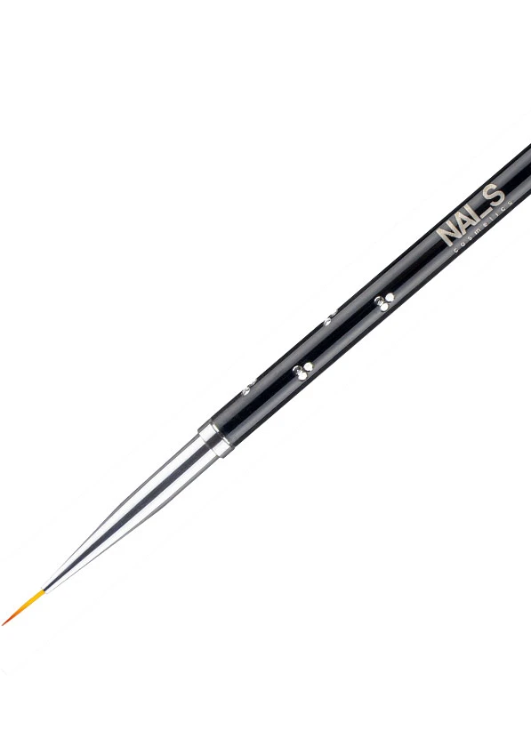 Nail design brush with NAILS logo for precise work and creating various design elements. Suitable for drawing fine lines, ornaments and details, as well as for working in the cuticle area....