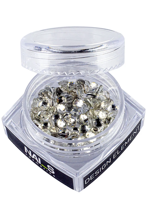 Decorative rhinestones for nail design in various sizes and colors. Ideal for adding shine, dimension, and a creative accent to any style....