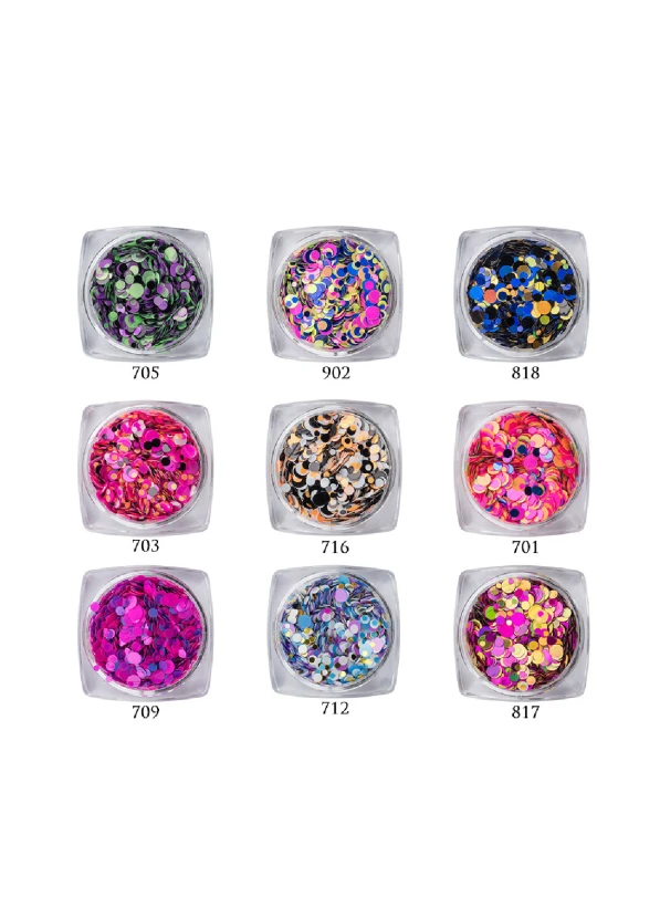Decorative Glitter for Nail DesignDecorative glitter in various shapes and colors for creative and eye-catching nail designs. Suitable for embedding into gel, gel polish or acrylic, as well as for accent and 3D designs.Adds a vibrant, multi-dimensional effect and beautiful light reflection. Perfect for both professional salon use and home manicures....
