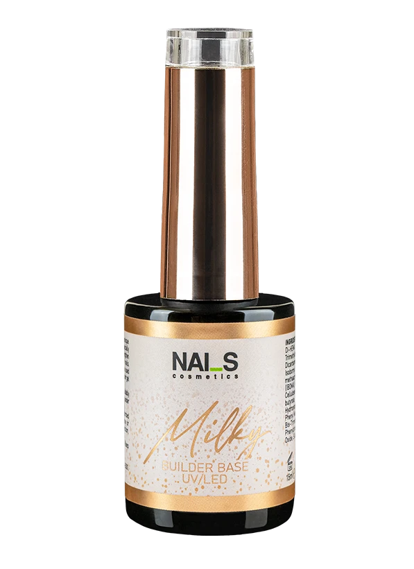 Milky Builder Base – a milky-colored base/gel with excellent durability and self-leveling properties.• Base for gel polish• BIO gel• Gel for natural nail extension• For covering, strengthening, and leveling the natural nail• Nail prosthetics product• Does not yellow or crack• Soak-off productVolume: 15 mlCuring time: LED 30 sec, UV 1 min...