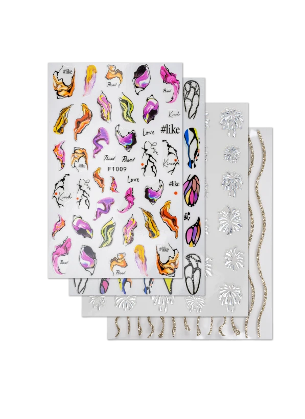 Nail design stickers – Nail Sticker — an easy and convenient way to quickly enhance a manicure with delicate decorative accents. Perfect for adding variety to designs and combining with gel polish or other nail art elements....