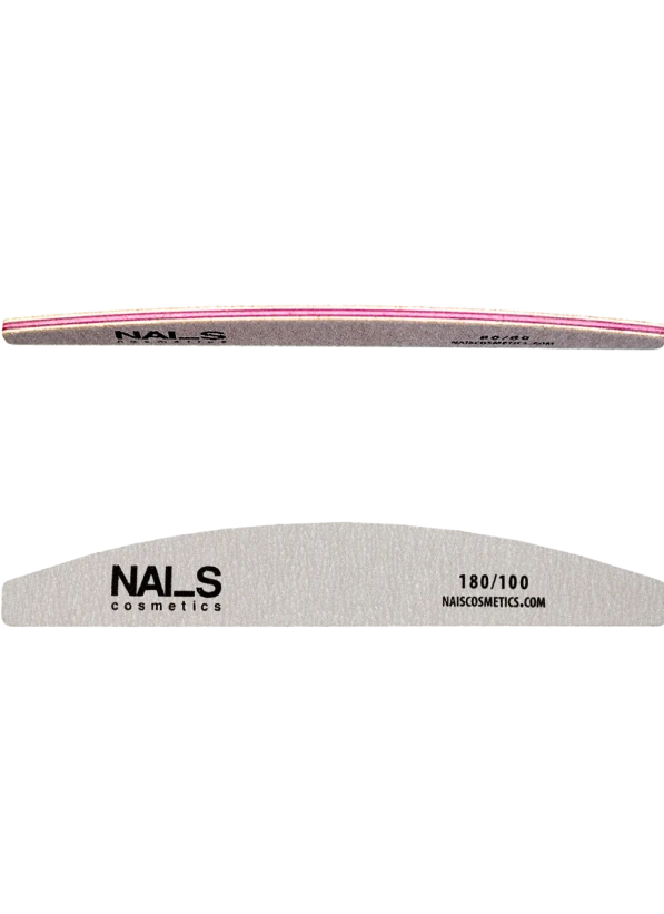 Half Moon Nail File 100/180.Half-moon shaped nail file for shaping nails and filing material during manicure.The shape allows convenient work both on the free edge of the nail and in the cuticle area.Information:• Grit: 100/180• Half-moon shape for easier nail work• Suitable for natural nails and artificial material...