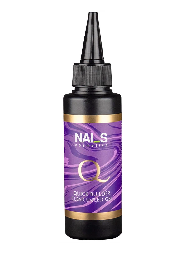 Quick Builder Clear – clear base/gel with a wide range of uses.• Base for gel polishes• BIO gel• Bottle gel for natural nail extensions and modeling• For coating, strengthening, and smoothing the natural nail• For quick and professional nail refills• Nail prosthetic material• Does not yellow or crack• Soak-off formulaAvailable viscosities:1. ORIGINAL – medium viscosity2. QUICK I – light viscosity3. QUICK II – thick viscosityVolume: 8 ml (ORIGINAL only), 15 ml, 100 mlCuring time: LED 30 sec, UV 1...