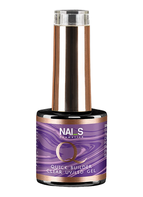 Quick Builder Clear – clear base/gel with a wide range of uses.• Base for gel polishes• BIO gel• Bottle gel for natural nail extensions and modeling• For coating, strengthening, and smoothing the natural nail• For quick and professional nail refills• Nail prosthetic material• Does not yellow or crack• Soak-off formulaAvailable viscosities:1. ORIGINAL – medium viscosity2. QUICK I – light viscosity3. QUICK II – thick viscosityVolume: 8 ml (ORIGINAL only), 15 ml, 100 mlCuring time: LED 30 sec, UV 1...