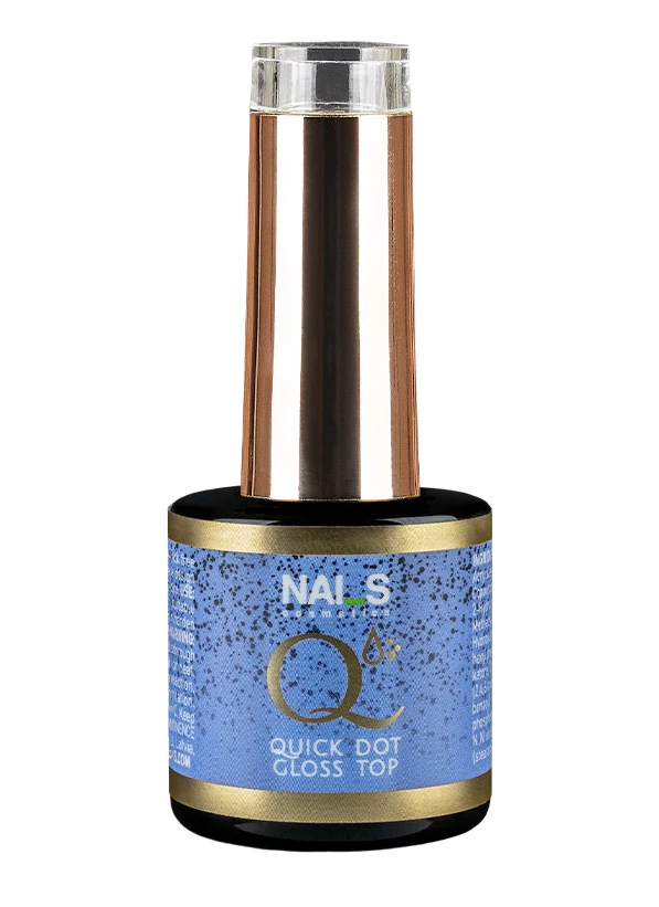 Quick Dot Top — a top coat without a tacky layer.Popular manicure trend — a finish with design particles that will create a modern result and provide depth to the nail art.The tack-free top with a long-lasting shine will protect the gel polish from scratches.Strokes of different types, colors, and sizes.Volume: 8 mlPolymerization time: LED — 30 sec, UV — 1 min...