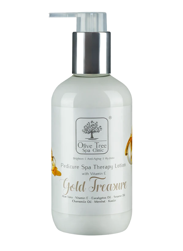 The Gold Treasure pedicure lotion is enriched with high-quality ingredients and provides the skin with vitamins A, B, C, D and E. It combines the benefits of plant extracts, nourishing emollients and essential oils, delivering a refreshing and caring effect. The lotion absorbs deeply into the skin, intensely moisturizes and helps improve skin elasticity. With regular use, the skin becomes noticeably smoother, softer and well cared for. It absorbs quickly without leaving a greasy residue....