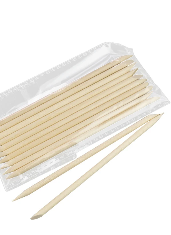 Wooden Sticks for ManicureA lightweight and practical tool for pushing back cuticles, cleaning nails, and preparing them for decorative manicure application.The sticks are gentle on the nail surface and cuticles, ensuring precise and hygienic work.One end is slanted, the other is pointed.Single-use — hygienic and safe.Size: 3.8 × 114 mmPackaging: 10 or 100 pcs...