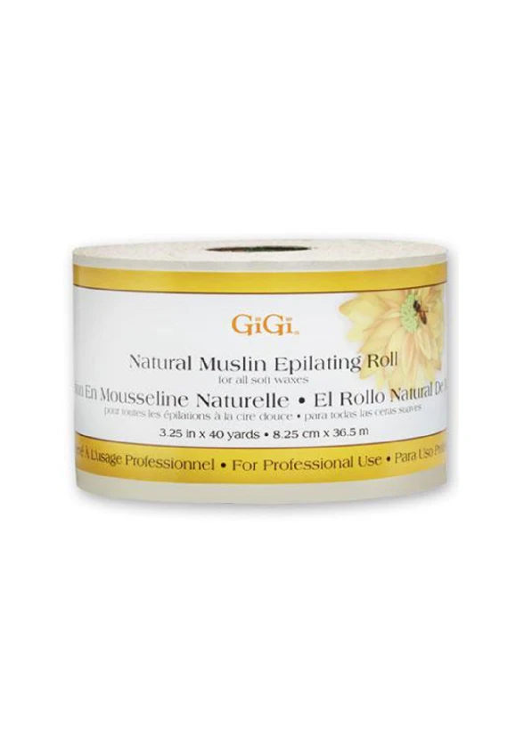 GiGi Natural Muslin Epilating Rolls combine a fine grade texture for maximum absorption with an aesthetically-pleasing, clean appeal. Can be cut to size for full body waxing....