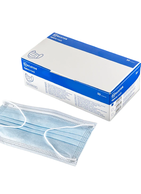 With ear loops and a nose clip for better fit.The three-layer mask material consists of 30 g/m² melt-blown polymer (polypropylene) placed between non-woven fabrics.The melt-blown layer acts as a filter, preventing microbes from entering or leaving the mask....