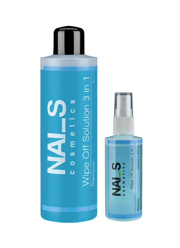 WIPE OFF SOLUTION 3-IN-1 – degreasing and cleansing solution for nail preparation.Designed for removing the tacky dispersion layer, cleansing the nail surface and preparing it before applying gel or gel polish.Helps prevent air pocket formation.USE:Apply to a lint-free wipe and cleanse the nail surface.Do not use on damaged or irritated skin.Avoid direct inhalation.Read the instructions before use.For external use only....