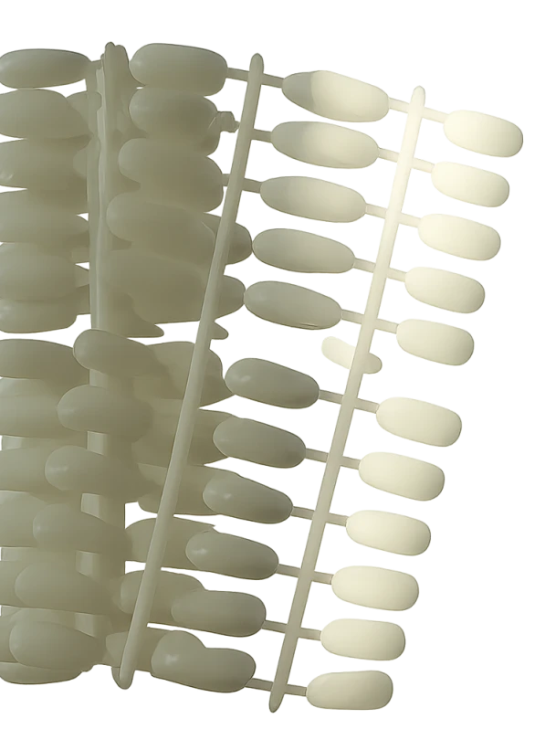 Designed for creating nail design and color samples. Convenient for organizing gel polish or nail art collections by making sample palettes or palette books. Not intended for application on natural nails. Set includes 100 pcs...